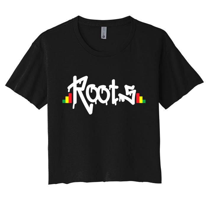 Reggae Roots Rasta Rastafari Grafitti Hip Hop Dub DnB Jungle Women's Crop Top Tee