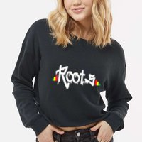 Reggae Roots Rasta Rastafari Grafitti Hip Hop Dub DnB Jungle Cropped Pullover Crew