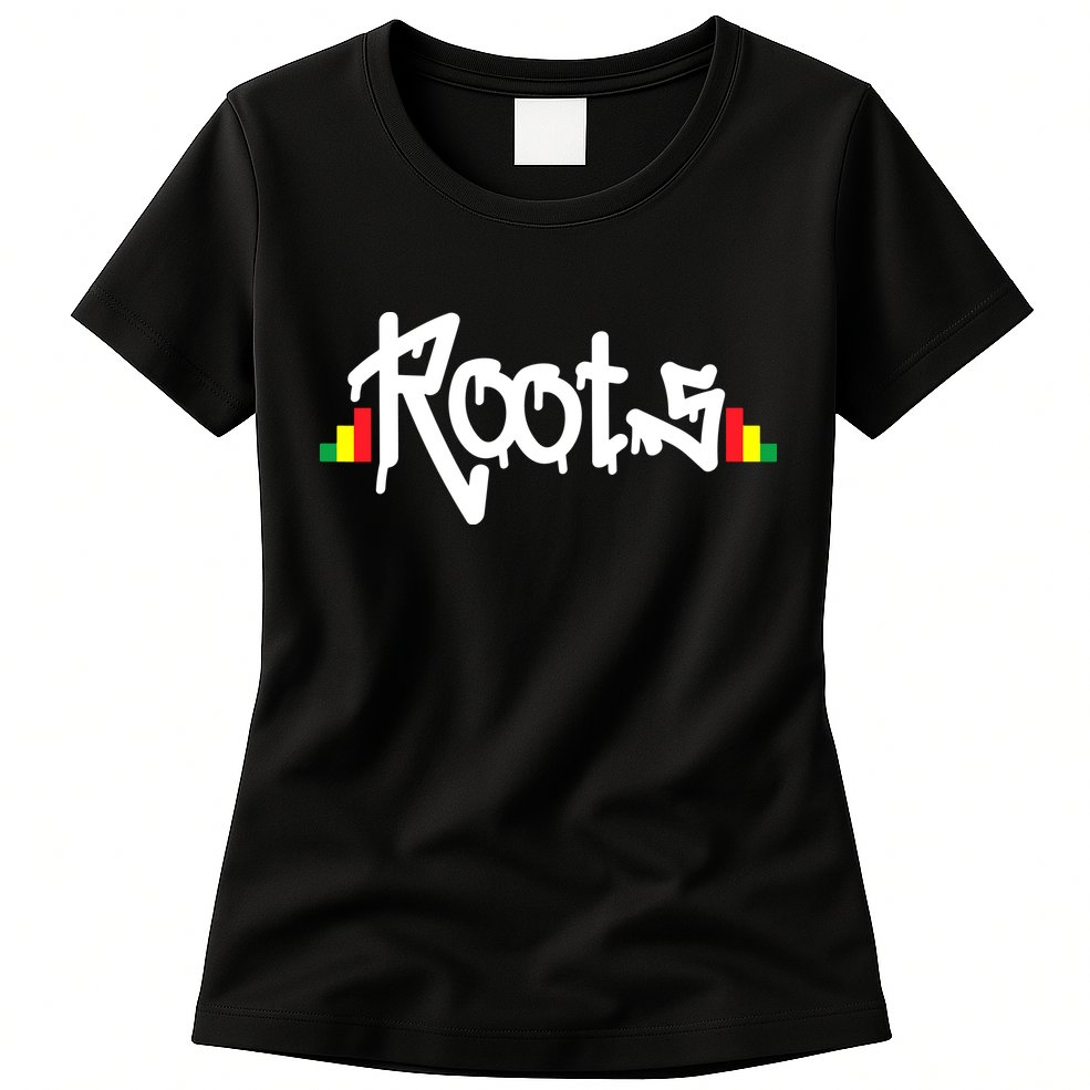 Reggae Roots Rasta Rastafari Grafitti Hip Hop Dub DnB Jungle Womens T-Shirt