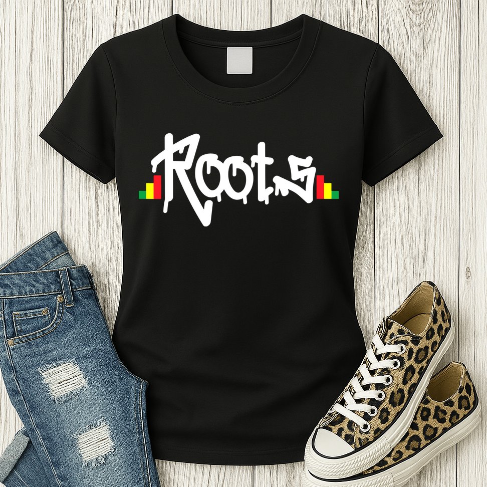 Reggae Roots Rasta Rastafari Grafitti Hip Hop Dub DnB Jungle Womens T-Shirt