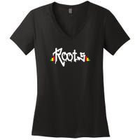 Reggae Roots Rasta Rastafari Grafitti Hip Hop Dub DnB Jungle Women's V-Neck T-Shirt