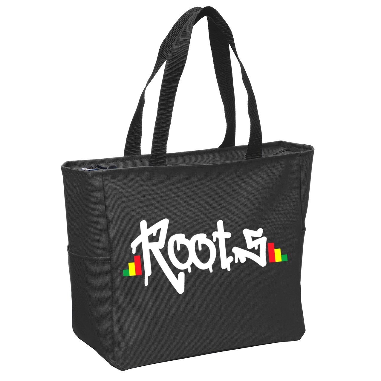 Reggae Roots Rasta Rastafari Grafitti Hip Hop Dub DnB Jungle Zip Tote Bag