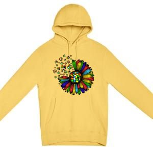 Rubik Rubix Rubics Player Cube Sunflower Color Math Lovers Cool Gift Premium Pullover Hoodie