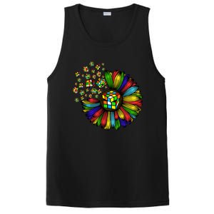 Rubik Rubix Rubics Player Cube Sunflower Color Math Lovers Cool Gift PosiCharge Competitor Tank