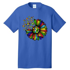 Rubik Rubix Rubics Player Cube Sunflower Color Math Lovers Cool Gift Tall T-Shirt