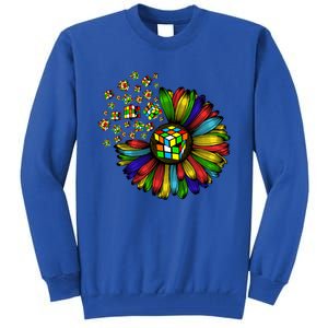 Rubik Rubix Rubics Player Cube Sunflower Color Math Lovers Cool Gift Tall Sweatshirt