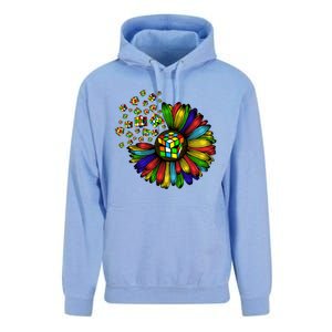 Rubik Rubix Rubics Player Cube Sunflower Color Math Lovers Cool Gift Unisex Surf Hoodie