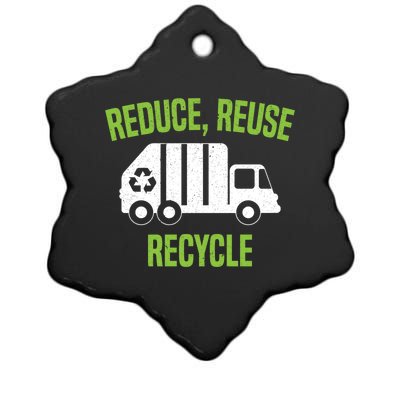 Reduce Reuse Recycle Waste Aget Garbage Collector Cute Gift Ceramic Star Ornament