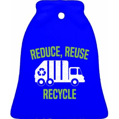 Reduce Reuse Recycle Waste Aget Garbage Collector Cute Gift Ceramic Bell Ornament