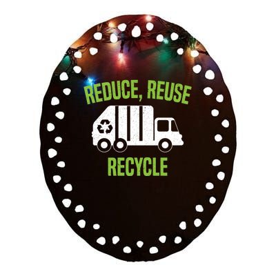 Reduce Reuse Recycle Waste Aget Garbage Collector Cute Gift Ceramic Oval Ornament