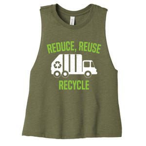 Reduce Reuse Recycle Waste Aget Garbage Collector Cute Gift Women's Racerback Cropped Tank