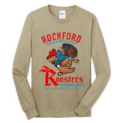Rockford Roosters Retro Minor League Baseball Tall Long Sleeve T-Shirt
