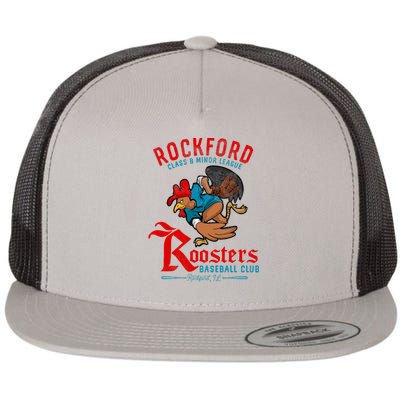 Rockford Roosters Retro Minor League Baseball Flat Bill Trucker Hat