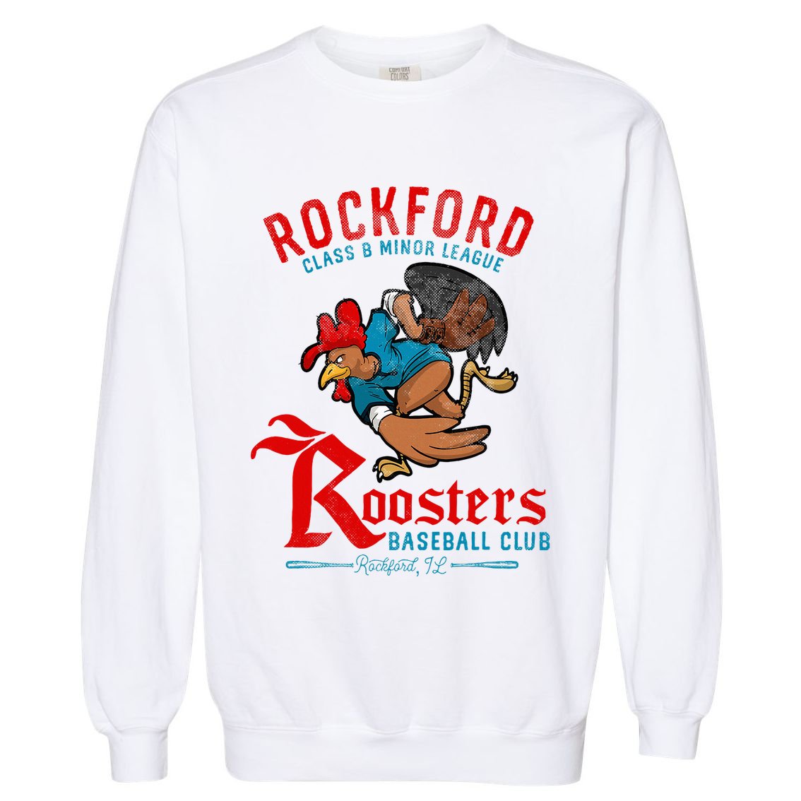 Rockford Roosters Retro Minor League Baseball Garment-Dyed Sweatshirt