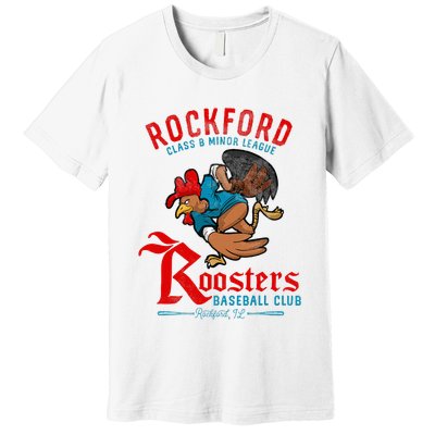 Rockford Roosters Retro Minor League Baseball Premium T-Shirt