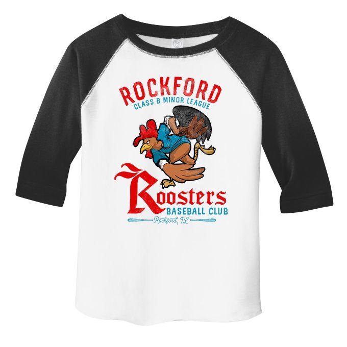 Rockford Roosters Retro Minor League Baseball Toddler Fine Jersey T-Shirt