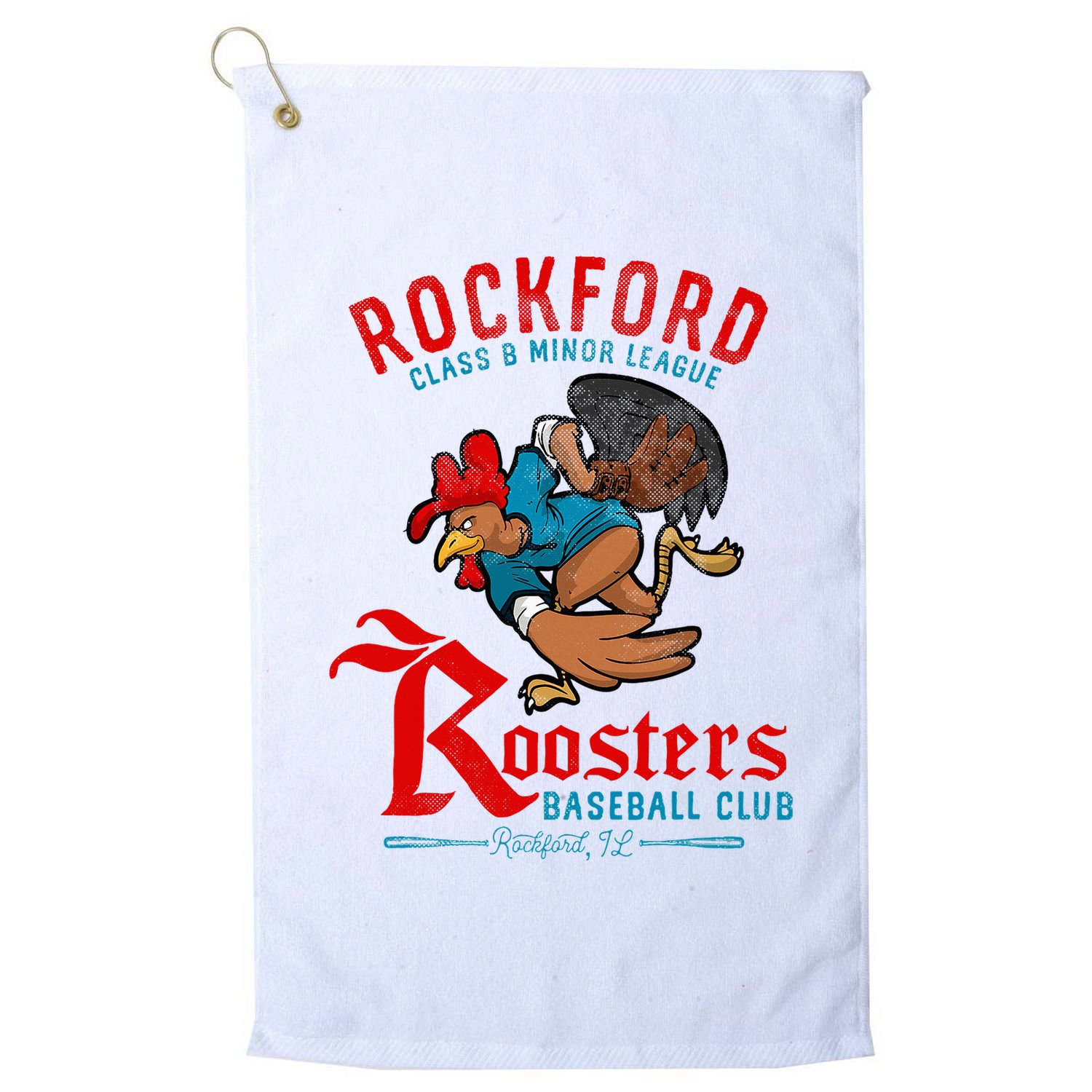 Rockford Roosters Retro Minor League Baseball Golf Towel