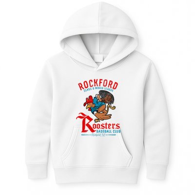 Rockford Roosters Retro Minor League Baseball Kids Hoodie