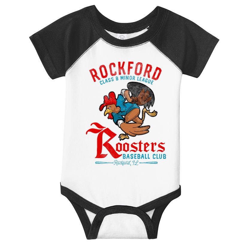 Rockford Roosters Retro Minor League Baseball Infant Baby Jersey Bodysuit