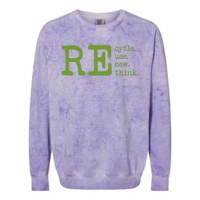 Recycle Reuse Renew Rethink Earth Day Environmental Activism Colorblast Crewneck Sweatshirt