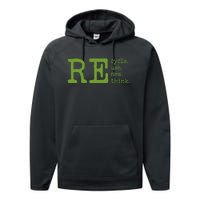 Recycle Reuse Renew Rethink Earth Day Environmental Activism Performance Fleece Hoodie