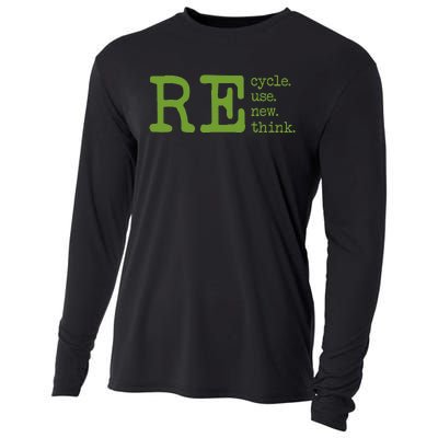 Recycle Reuse Renew Rethink Earth Day Environmental Activism Cooling Performance Long Sleeve Crew