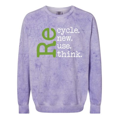 Recycle Reuse Renew Rethink Earth Day Environmental Activism Colorblast Crewneck Sweatshirt