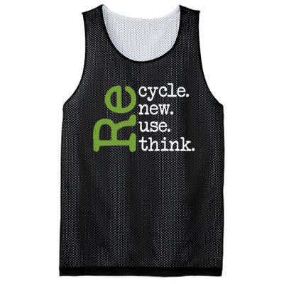 Recycle Reuse Renew Rethink Earth Day Environmental Activism Mesh Reversible Basketball Jersey Tank