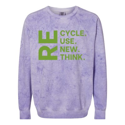 Recycle Reuse Renew Rethink Earth Day Environmental Activism Colorblast Crewneck Sweatshirt