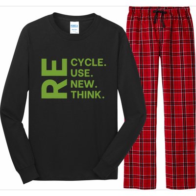 Recycle Reuse Renew Rethink Earth Day Environmental Activism Long Sleeve Pajama Set