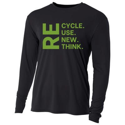 Recycle Reuse Renew Rethink Earth Day Environmental Activism Cooling Performance Long Sleeve Crew