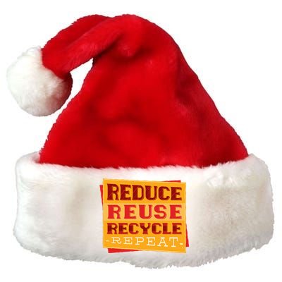 Reduce Reuse Recycle Repeat Recycling Awareness Gift Premium Christmas Santa Hat