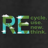 Recycle Reuse Renew Rethink Earth Day 7 Panel Mesh Trucker Snapback Hat