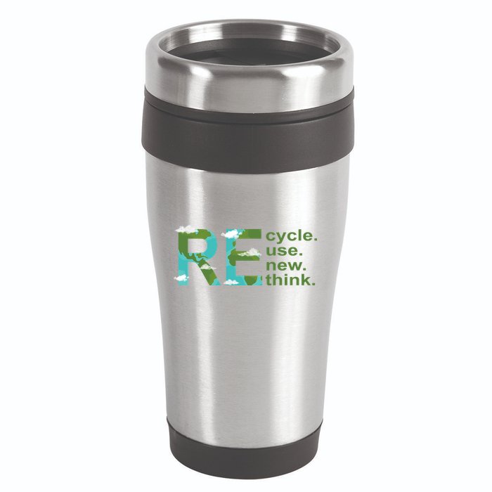 Recycle Reuse Renew Rethink Earth Day 16oz Travel Tumbler