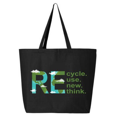 Recycle Reuse Renew Rethink Earth Day 25L Jumbo Tote
