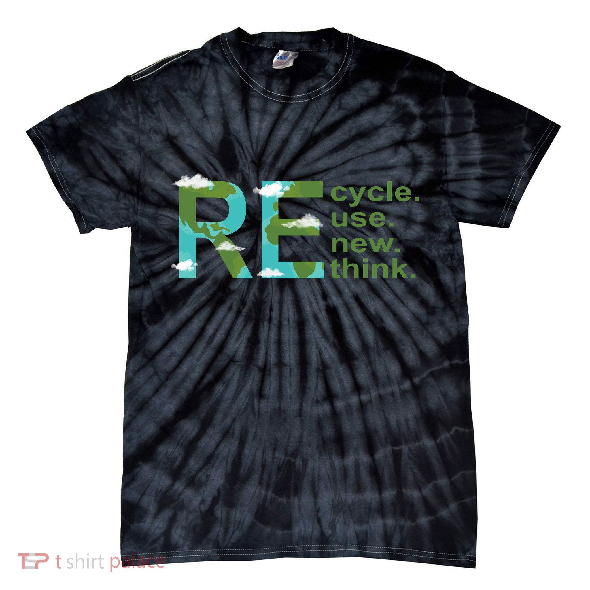 Recycle Reuse Renew Rethink Earth Day Tie-Dye T-Shirt