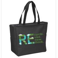 Recycle Reuse Renew Rethink Earth Day Zip Tote Bag