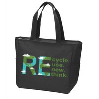 Recycle Reuse Renew Rethink Earth Day Zip Tote Bag