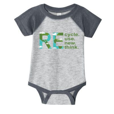 Recycle Reuse Renew Rethink Earth Day Infant Baby Jersey Bodysuit