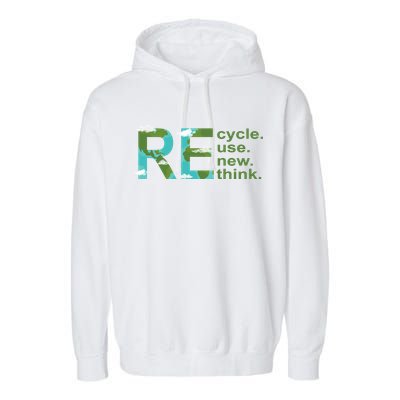 Recycle Reuse Renew Rethink Earth Day Garment-Dyed Fleece Hoodie