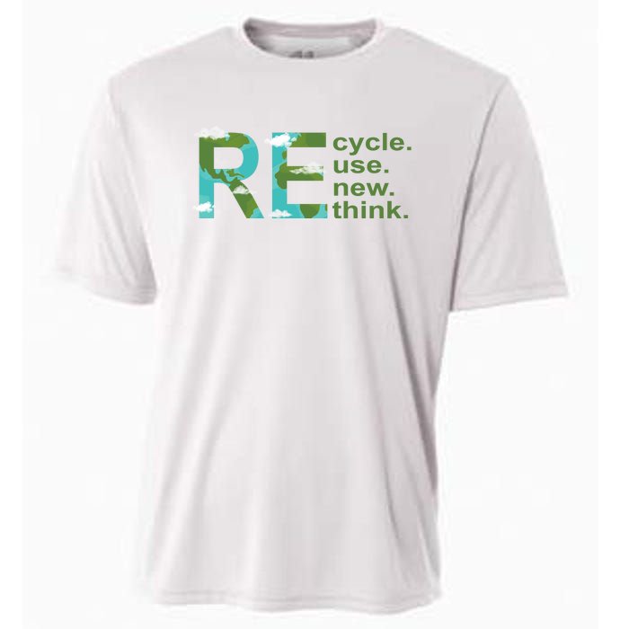 Recycle Reuse Renew Rethink Earth Day Cooling Performance Crew T-Shirt