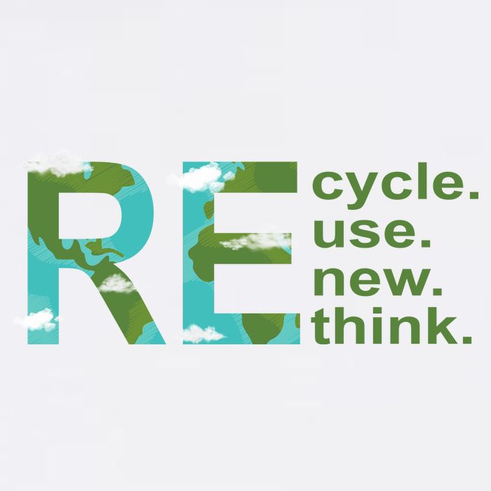 Recycle Reuse Renew Rethink Earth Day Flat Bill Trucker Hat