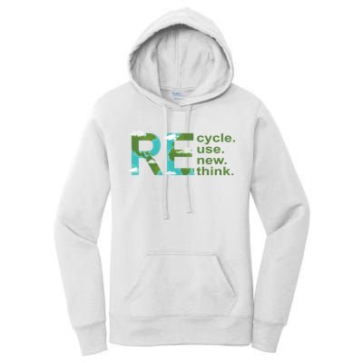 Recycle Reuse Renew Rethink Earth Day Women's Pullover Hoodie