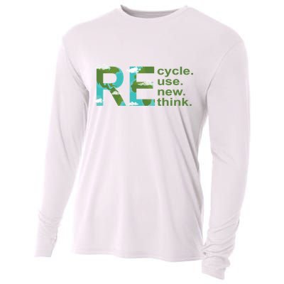 Recycle Reuse Renew Rethink Earth Day Cooling Performance Long Sleeve Crew