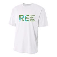 Recycle Reuse Renew Rethink Earth Day Youth Performance Sprint T-Shirt