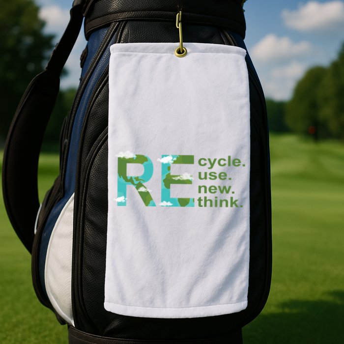 Recycle Reuse Renew Rethink Earth Day Golf Towel