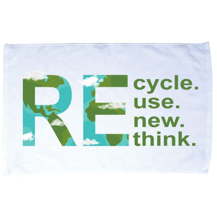 Recycle Reuse Renew Rethink Earth Day Microfiber Hand Towel