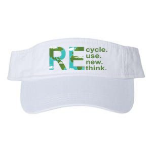 Recycle Reuse Renew Rethink Earth Day Valucap Bio-Washed Visor