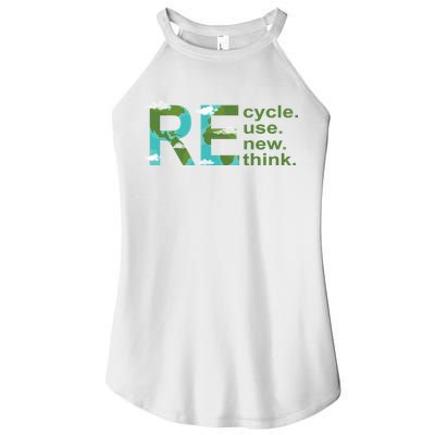 Recycle Reuse Renew Rethink Earth Day Women's Perfect Tri Rocker Tank