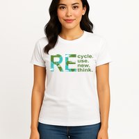 Recycle Reuse Renew Rethink Earth Day Womens T-Shirt